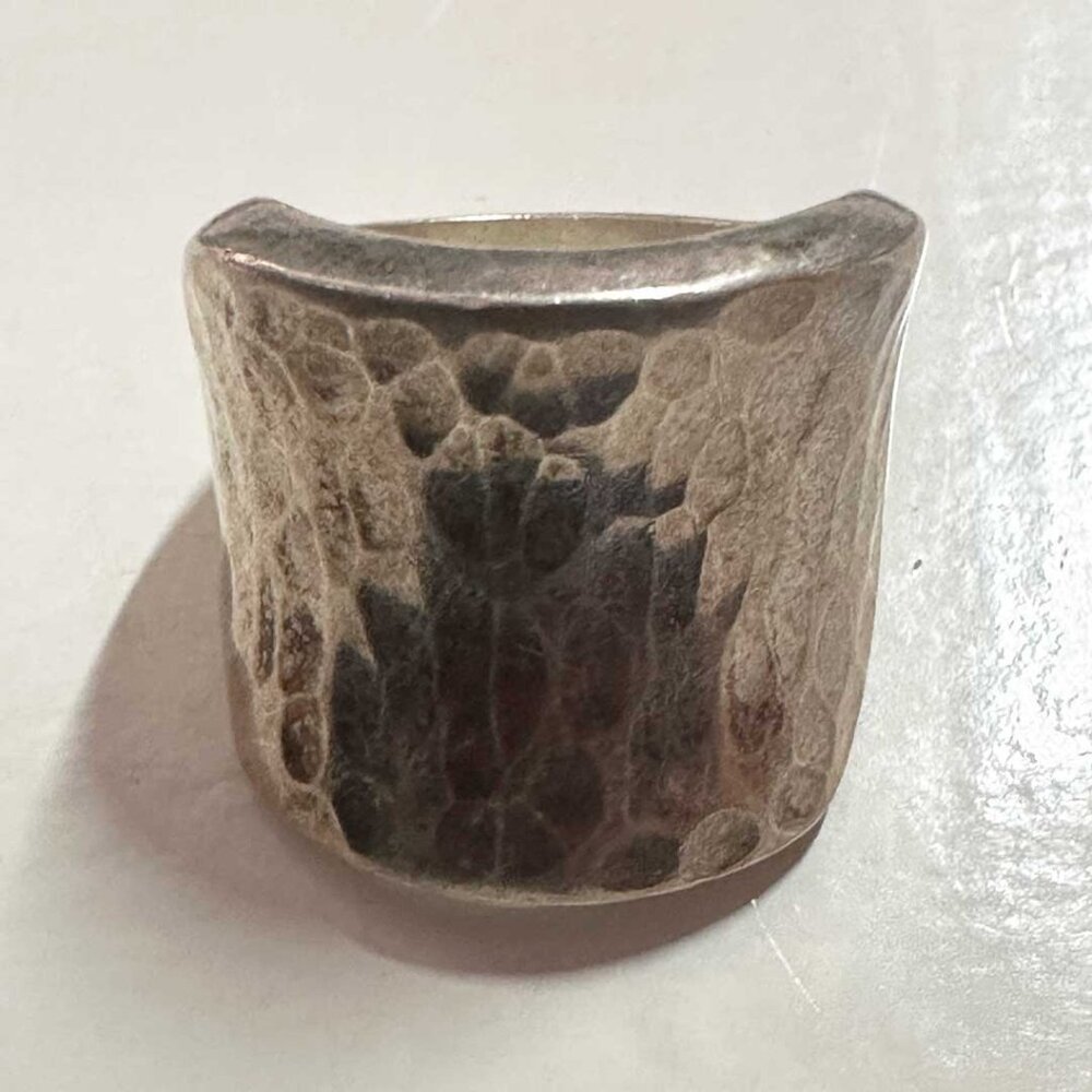 Vintage Mexico .925 Sterling Silver Modernist Brutalist Ring - Size 6.5